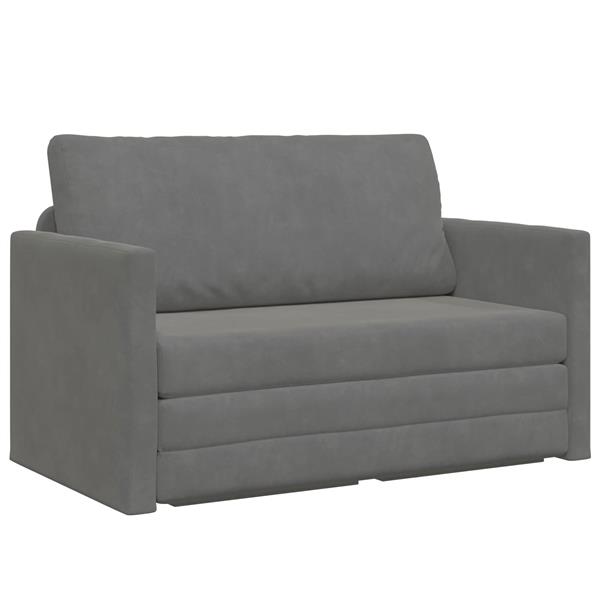 Grote foto vidaxl vouwsofa bed donkergrijs 124 x 71 x 78 cm fluweel huis en inrichting bankstellen