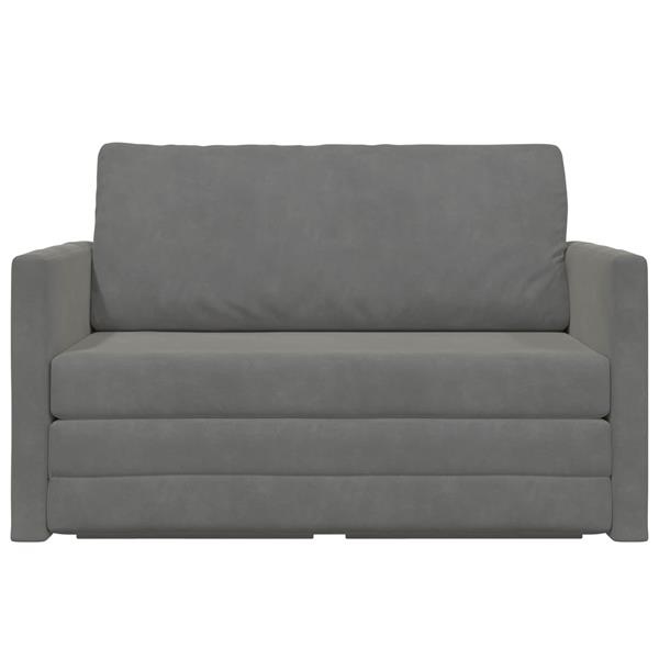 Grote foto vidaxl vouwsofa bed donkergrijs 124 x 71 x 78 cm fluweel huis en inrichting bankstellen