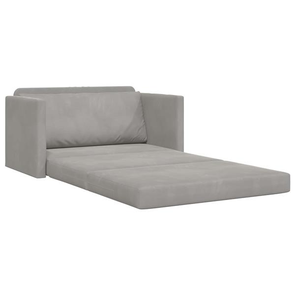 Grote foto vidaxl vouwsofa bed lichtgrijs 124 x 71 x 78 cm fluweel huis en inrichting bankstellen
