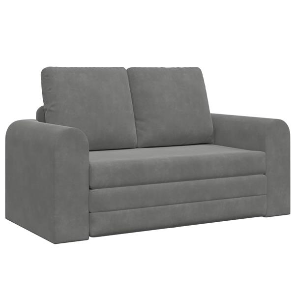 Grote foto vidaxl vouwsofa bed donkergrijs 148 x 71 x 83 cm fluweel huis en inrichting bankstellen