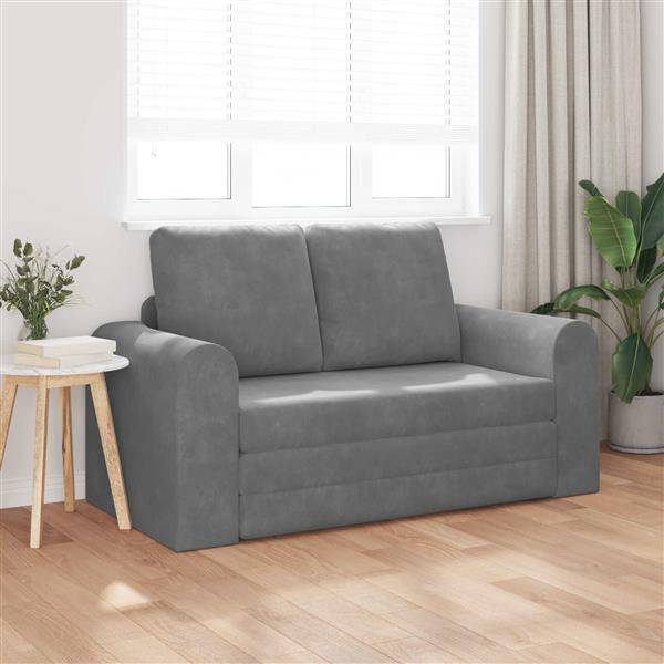 Grote foto vidaxl vouwsofa bed donkergrijs 148 x 71 x 83 cm fluweel huis en inrichting bankstellen