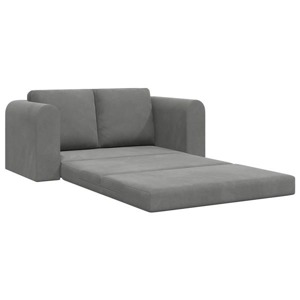 Grote foto vidaxl vouwsofa bed donkergrijs 148 x 71 x 83 cm fluweel huis en inrichting bankstellen