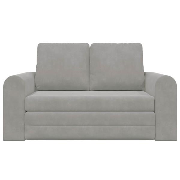 Grote foto vidaxl vouwsofa bed lichtgrijs 148 x 71 x 83 cm fluweel huis en inrichting bankstellen