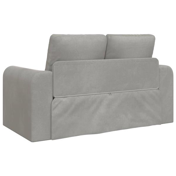 Grote foto vidaxl vouwsofa bed lichtgrijs 148 x 71 x 83 cm fluweel huis en inrichting bankstellen
