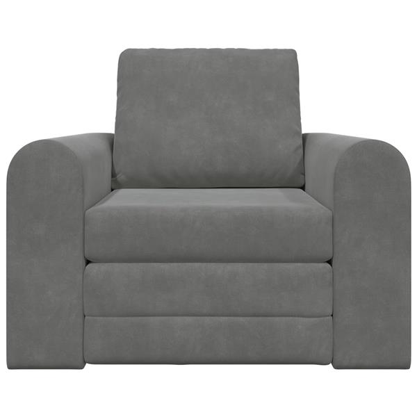 Grote foto vidaxl vouwsofa bed donkergrijs 98 x 71 x 83 cm fluweel huis en inrichting bankstellen