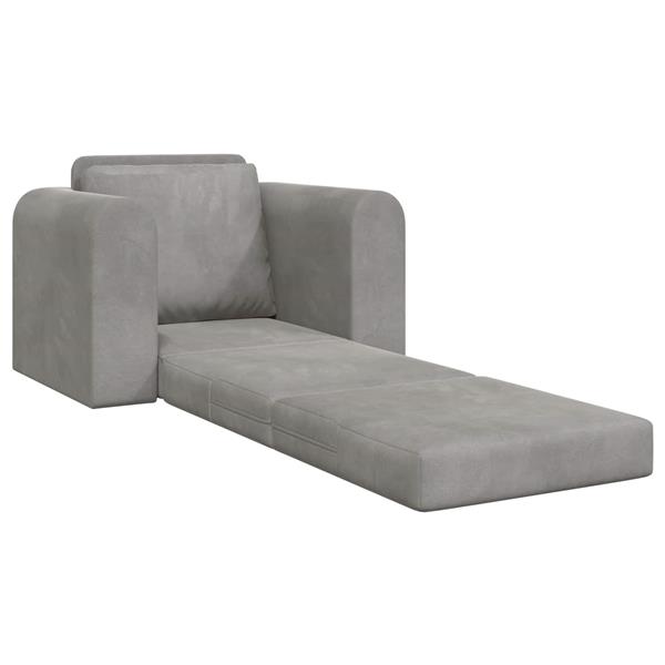 Grote foto vidaxl vouwsofa bed lichtgrijs 98 x 71 x 83 cm fluweel huis en inrichting bankstellen