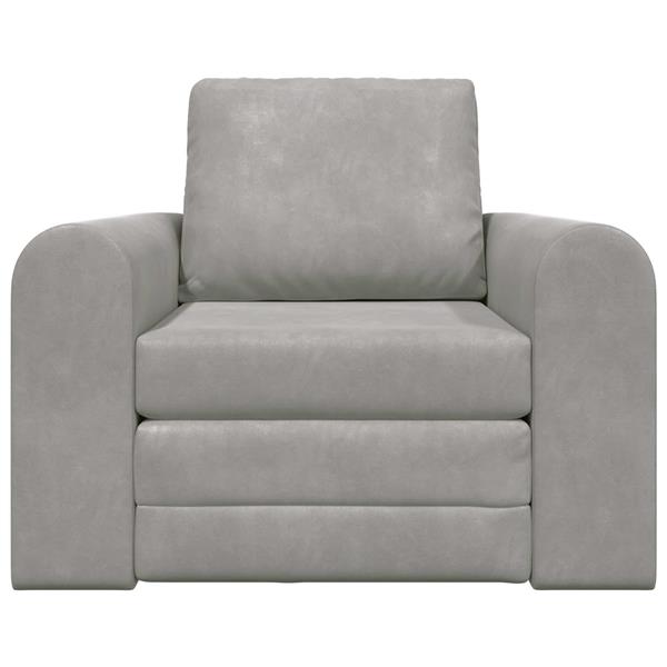 Grote foto vidaxl vouwsofa bed lichtgrijs 98 x 71 x 83 cm fluweel huis en inrichting bankstellen