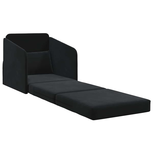 Grote foto vidaxl vouwsofa bed zwart 65 x 80 x 83 cm fluweel huis en inrichting bankstellen
