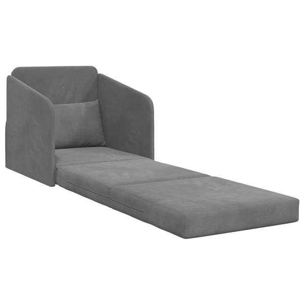 Grote foto vidaxl vouwsofa bed donkergrijs 65 x 80 x 83 cm fluweel huis en inrichting bankstellen