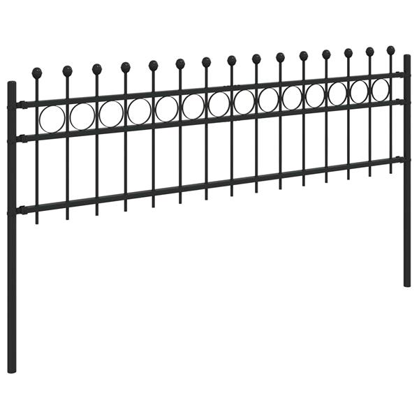 Grote foto vidaxl ringhek zwart 200 x 130 cm gepoedercoat staal tuin en terras hekken en schuttingen