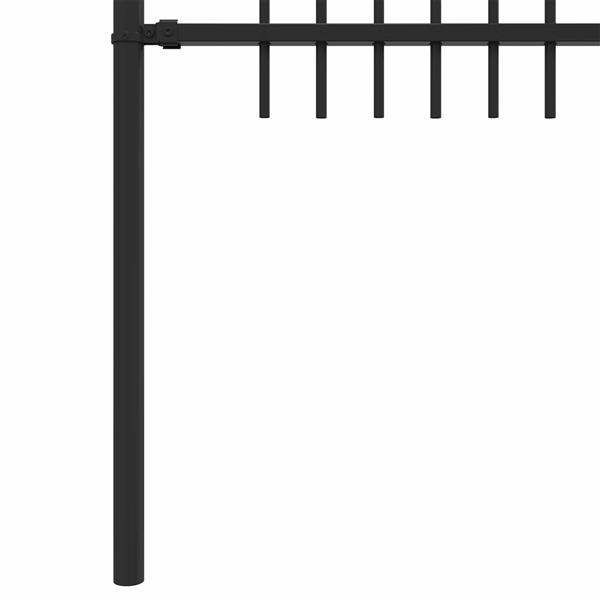 Grote foto vidaxl spike boog hek zwart 200 x 130 cm gepoedercoat staal tuin en terras hekken en schuttingen