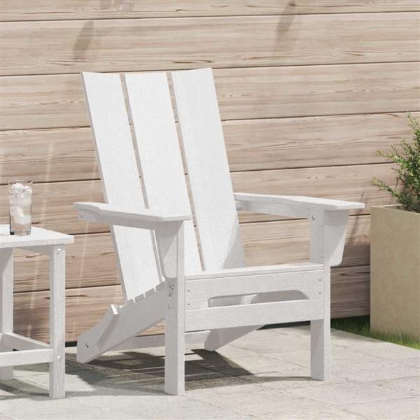 Grote foto vidaxl vouw adirondack stoel wit 80 5 x 74 5 x 92 cm hdpe tuin en terras tuinmeubelen