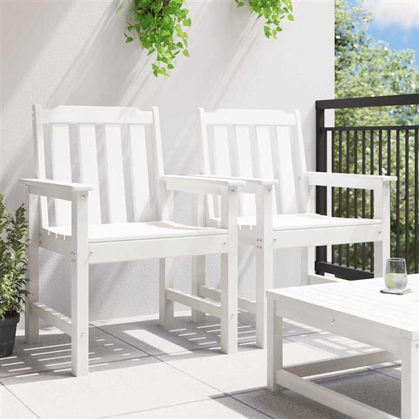 Grote foto vidaxl tuin eetkamerstoel 2 pcs wit 65 5 x 59 x 88 cm hdpe tuin en terras tuinmeubelen