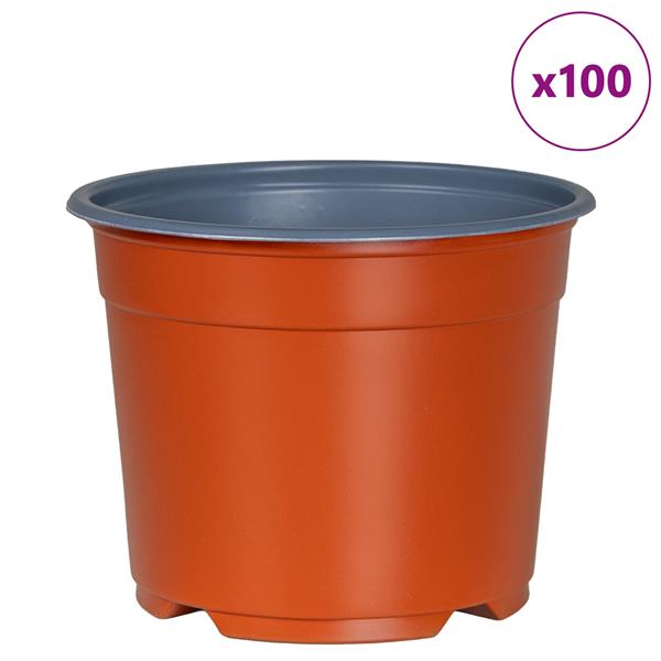 Grote foto vidaxl bloempot 100 pcs terracotta 15 x 12.5 cm kunststof tuin en terras overige tuin en terras