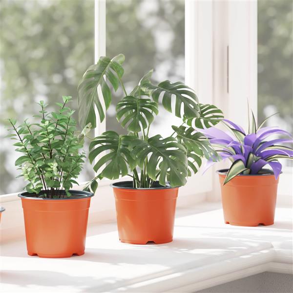 Grote foto vidaxl bloempot 100 pcs terracotta 15 x 12.5 cm kunststof tuin en terras overige tuin en terras