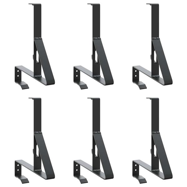 Grote foto vidaxl sneeuwbeveiligingsteun 6 pcs zwart 29 5 x 3 x 34 5 cm staal tuin en terras hekken en schuttingen