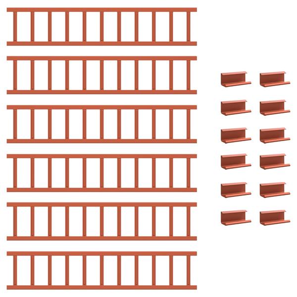 Grote foto vidaxl dak sneeuwbeugel rood 600 x 2 5 x 20 cm staal tuin en terras hekken en schuttingen