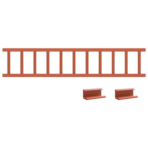 Grote foto vidaxl dak sneeuwbeugel rood 600 x 2 5 x 20 cm staal tuin en terras hekken en schuttingen