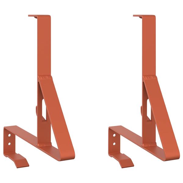 Grote foto vidaxl sneeuwbeveiligingsteun 2 pcs rood 29 5 x 3 x 34 5 cm staal tuin en terras hekken en schuttingen