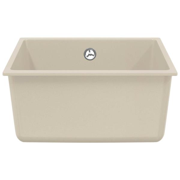 Grote foto vidaxl wasbak beige 430 x 460 mm 80 kwarts en 20 hars huis en inrichting keukens