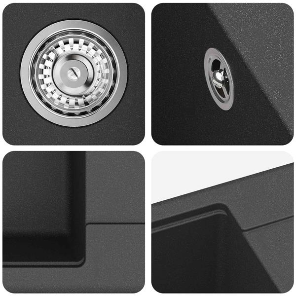 Grote foto vidaxl wasbak zwart 560 x 460 mm 80 kwarts en 20 hars huis en inrichting keukens