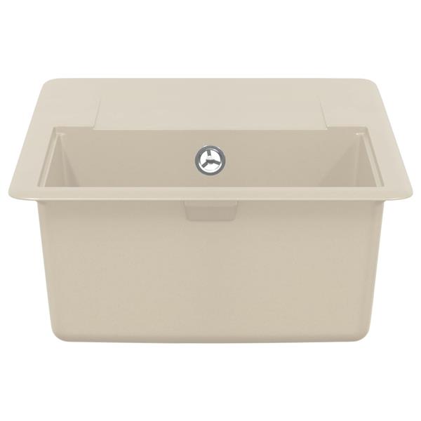 Grote foto vidaxl wasbak beige 670 x 460 mm 80 kwarts en 20 hars huis en inrichting keukens