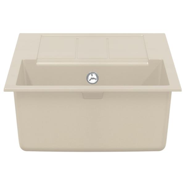 Grote foto vidaxl wasbak beige 780 x 500 mm 80 kwarts en 20 hars huis en inrichting keukens