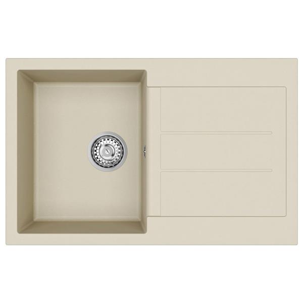 Grote foto vidaxl wasbak beige 780 x 500 mm 80 kwarts en 20 hars huis en inrichting keukens