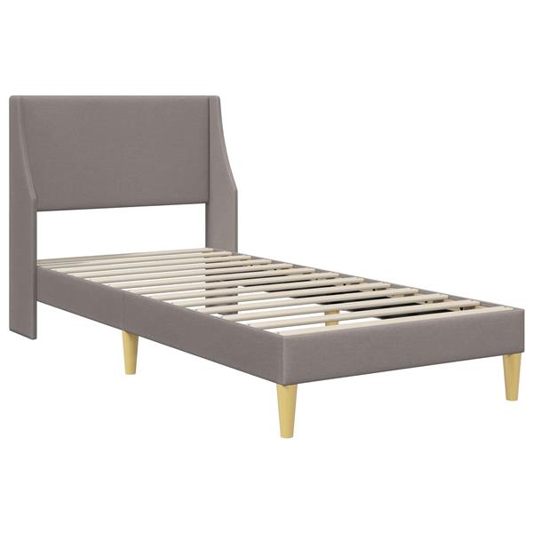 Grote foto vidaxl bedframe met hoofdeinde taupe 90 x 200 cm stof antiek en kunst stoelen en banken