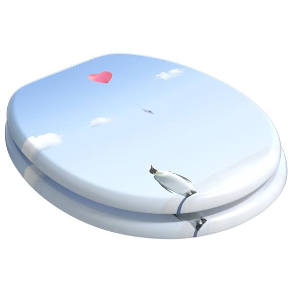 Grote foto vidaxl zachte sluit toiletbril blauw 44 x 38 cm mdf plaat doe het zelf en verbouw sanitair