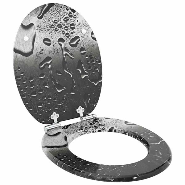 Grote foto vidaxl zachte sluit toiletbril grijs 44 x 38 cm mdf plaat doe het zelf en verbouw sanitair