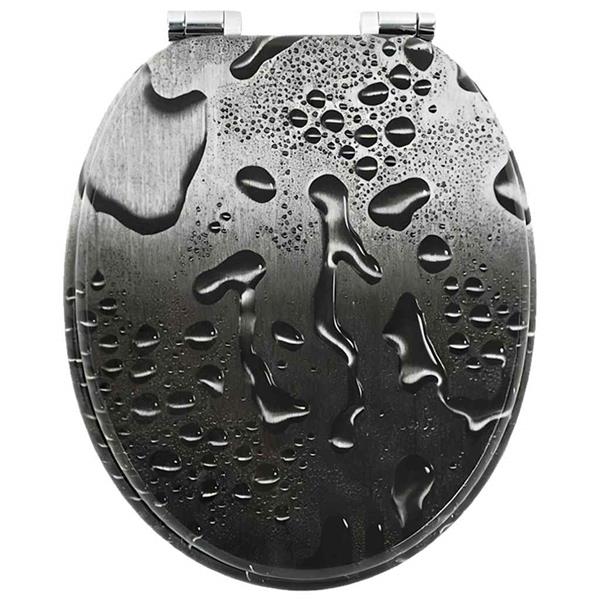 Grote foto vidaxl zachte sluit toiletbril grijs 44 x 38 cm mdf plaat doe het zelf en verbouw sanitair