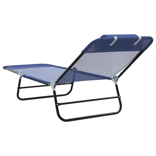 Grote foto vidaxl opvouwbare zonnebed 2 pcs marineblauw 182 x 55 x 85 5 cm tuin en terras tuinmeubelen