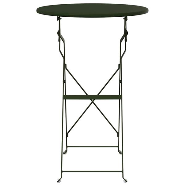 Grote foto vidaxl bistrotafel donkergroen 50 x 71 cm poedercoating staal tuin en terras tuinmeubelen