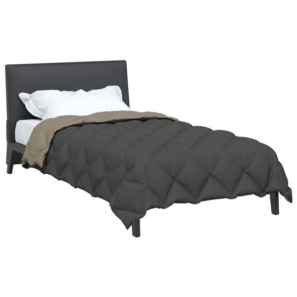 Grote foto vidaxl winter dekbed lichtgrijs en antraciet 200 x 140 cm microfiber huis en inrichting bedden