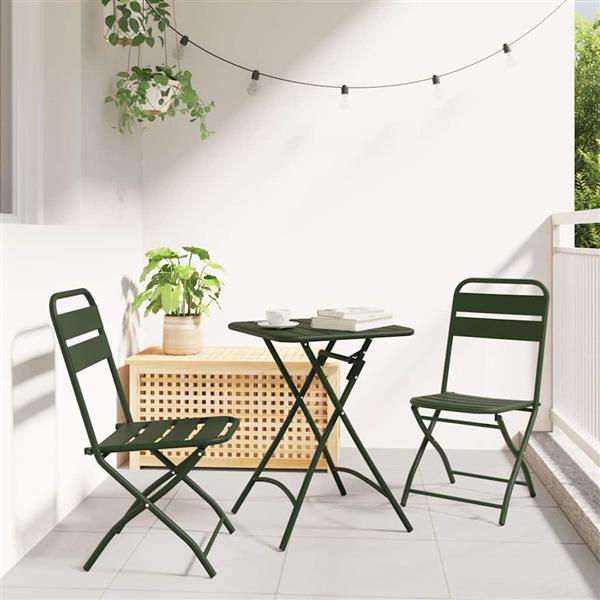 Grote foto vidaxl tuin opvouwbare stoel 2 pcs groen 42 x 52 x 82 cm tuin en terras tuinmeubelen