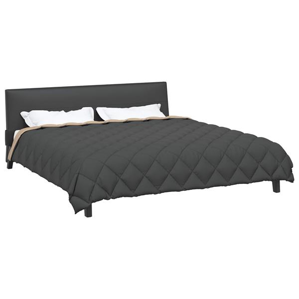 Grote foto vidaxl winter dekbed antraciet en taupe 220 x 240 cm microfiber huis en inrichting bedden