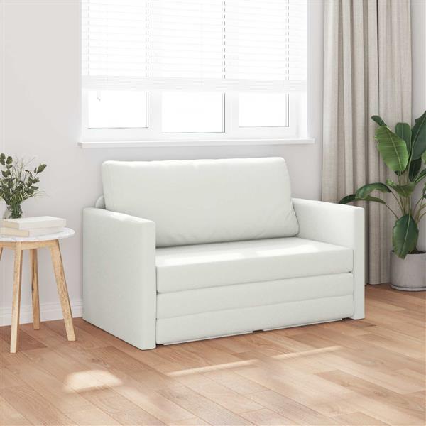 Grote foto vidaxl vouwsofa bed wit 124 x 71 x 78 cm pvc huis en inrichting bankstellen
