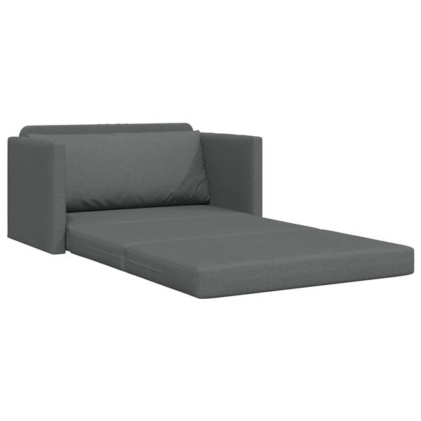 Grote foto vidaxl 2 persoons vouwbare slaapbank donkergrijs 124 x 71 x 78 cm stof huis en inrichting bankstellen