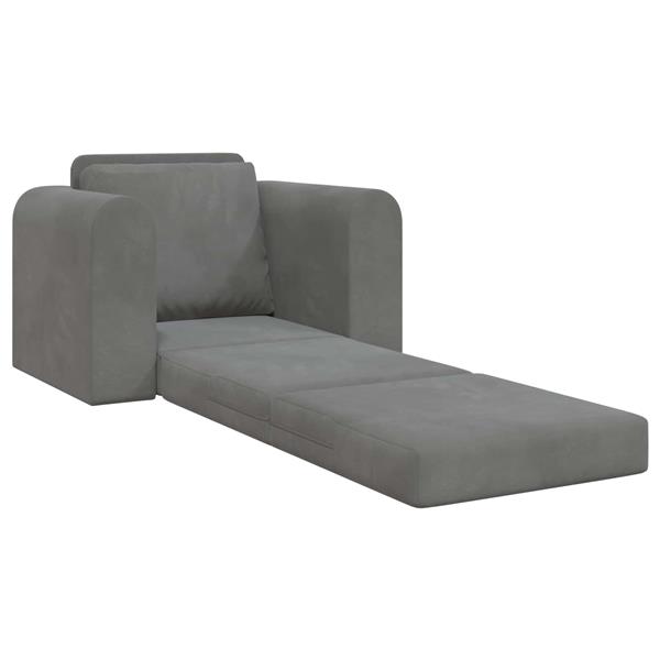 Grote foto vidaxl vouwsofa bed donkergrijs 98 x 71 x 83 cm fluweel huis en inrichting bankstellen