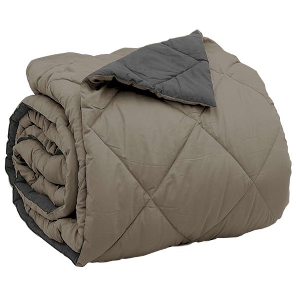 Grote foto vidaxl vol jaar dekbed lichtgrijs en antraciet 220 x 200 cm microfiber huis en inrichting bedden