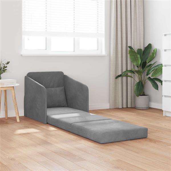Grote foto vidaxl vouwsofa bed donkergrijs 65 x 80 x 83 cm fluweel huis en inrichting bankstellen