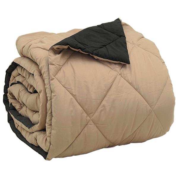 Grote foto vidaxl vol jaar dekbed zwart en taupe 200 x 200 cm microfiber huis en inrichting bedden