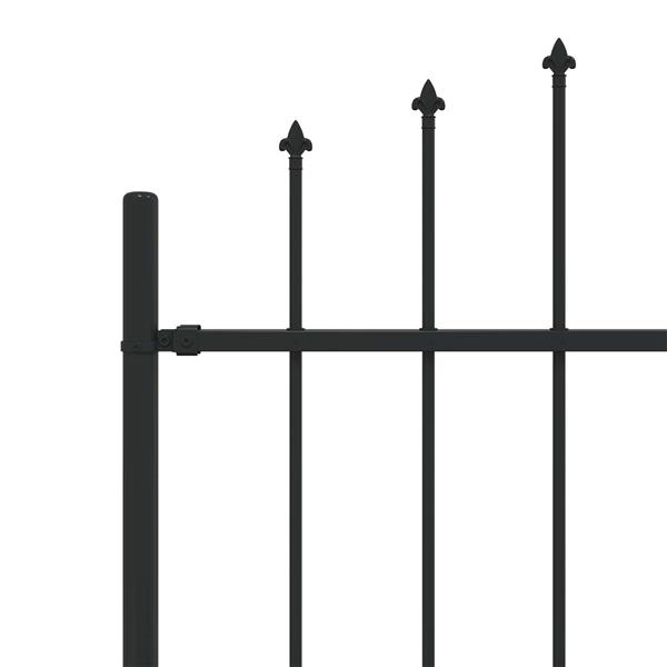 Grote foto vidaxl spike fence zwart 200 x 130 cm gepoedercoat staal tuin en terras hekken en schuttingen
