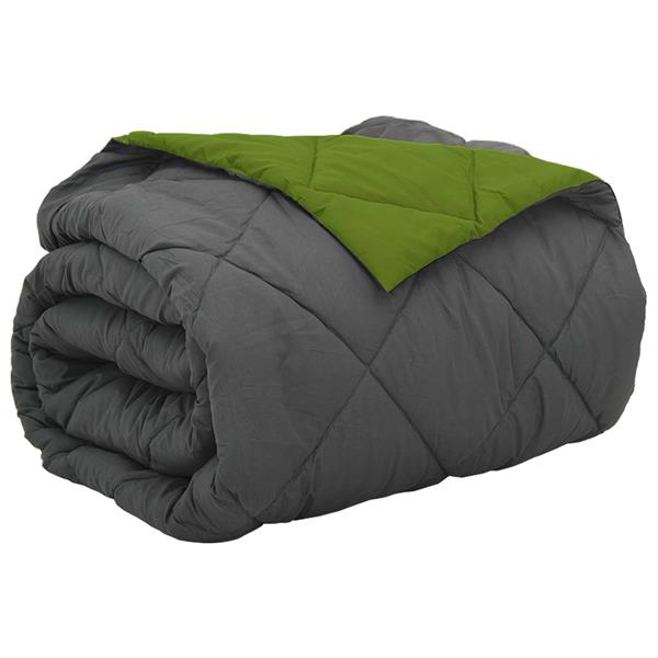 Grote foto vidaxl vol jaar dekbed groen en antraciet 220 x 240 cm microfiber huis en inrichting bedden