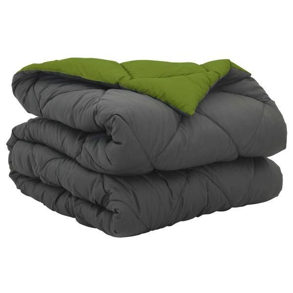 Grote foto vidaxl vol jaar dekbed groen en antraciet 200 x 140 cm microfiber huis en inrichting bedden