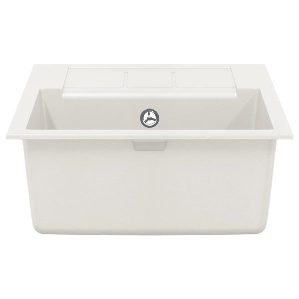 Grote foto vidaxl wasbak wit 620 x 500 mm 80 kwarts en 20 hars huis en inrichting keukens