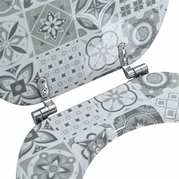 Grote foto vidaxl zachte sluit toiletbril grijs 44 x 38 cm mdf plaat doe het zelf en verbouw sanitair