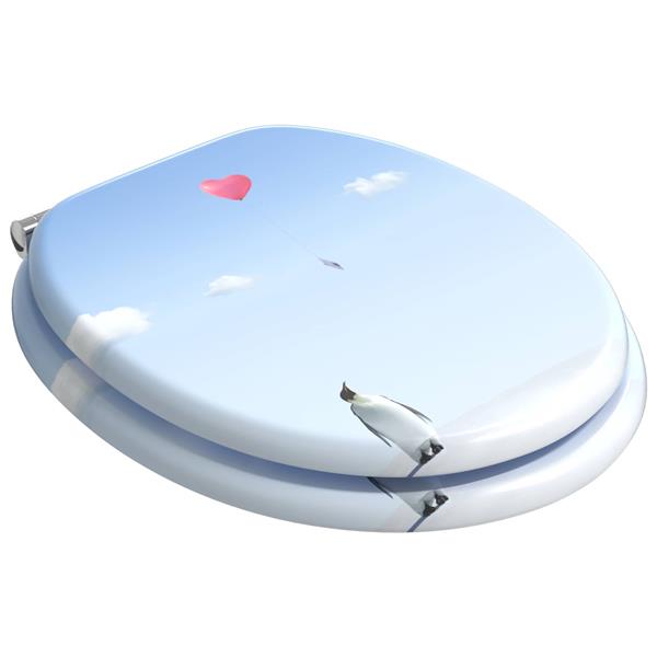 Grote foto vidaxl zachte sluit toiletbril blauw 44 x 38 cm mdf plaat doe het zelf en verbouw sanitair