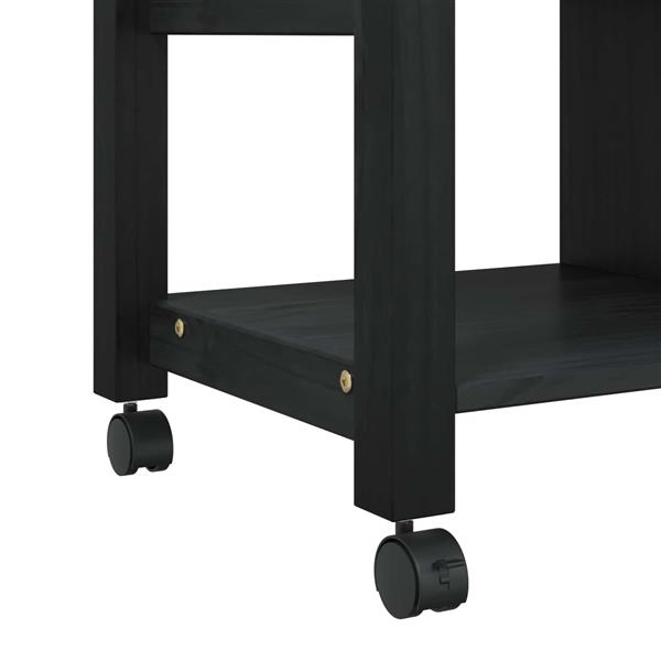 Grote foto vidaxl keuken trolley monza zwart 84 x 40 x 88 5 cm massief vurenhout huis en inrichting keukenbenodigdheden